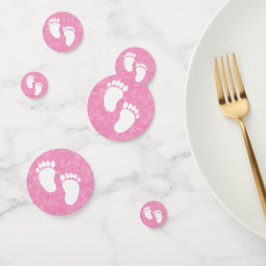 Pink Watercolor Baby Shooting Foot Print Konfetti
