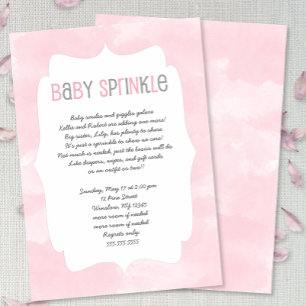 Pink Watercolor Baby Sprinkle, Mädchendusche Einladung