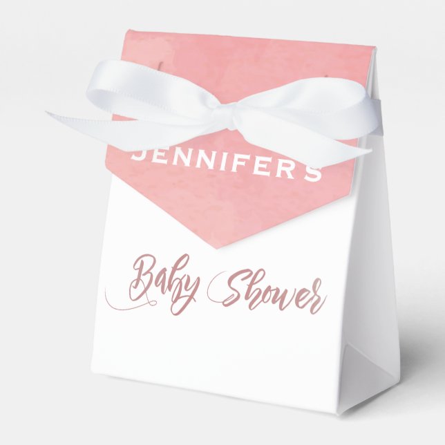 Pink Watercolor Babydusche Geschenkschachtel (Vorderseite)