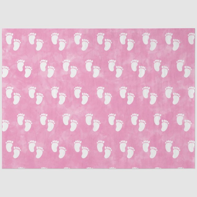 Pink Watercolor Babydusche Muster Seidenpapier (Vorderseite)