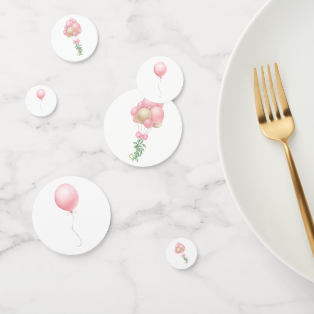 Pink Watercolor Balloons Konfetti (Gruppe)