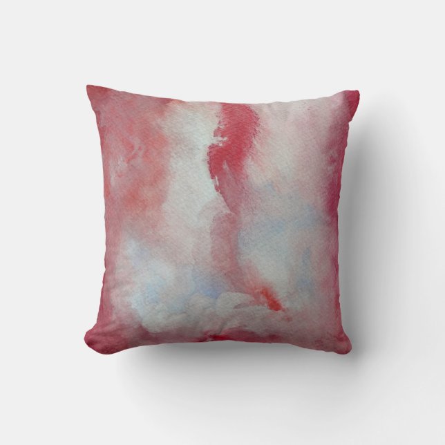 Pink Watercolor Beauty Throw Kissen (Vorderseite)