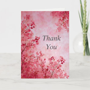 Pink Watercolor Blätter Light Pink Danke Karte