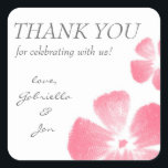 Pink Watercolor Blume Danke Stickers<br><div class="desc">Pink Watercolor Blume Danke Stickers</div>