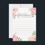 Pink Watercolor Blume Hochzeitsratgeber Karte<br><div class="desc">Eine skurrile "Ratschläge für Braut und Bräutigam"-Karte mit Aquarellpinkern und Rose. Das ist perfekt für Frühjahr und "It's a Girl" Babydusche. Eine passende Babydusche und Accessoires sind vorhanden.</div>