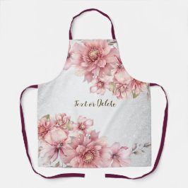 Pink Watercolor Blume Shiny Glitzer Moderne Schürze