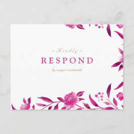 Pink Watercolor Blumenzwiebelblume Chinoiserie Hoc Einladungspostkarte