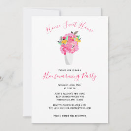 Pink Watercolor Bouquet | Blumenwärmung Einladung