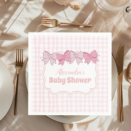 Pink Watercolor Bow Girl Babydusche Serviette