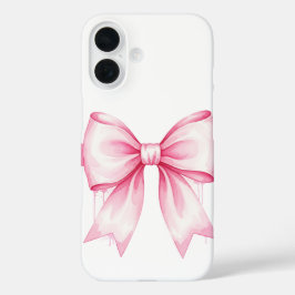 Pink Watercolor Bow iPhone 16 Fall iPhone 16 Hülle
