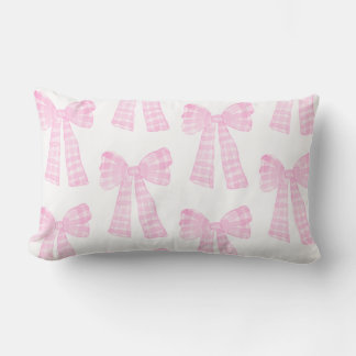 Pink Watercolor Bows Preppy Grandmillennial Lendenkissen