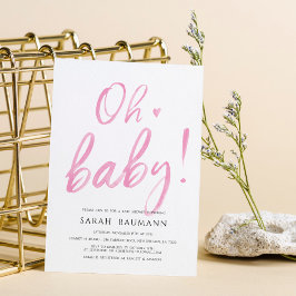 Pink Watercolor Calligraphy Kinderdusche Einladung