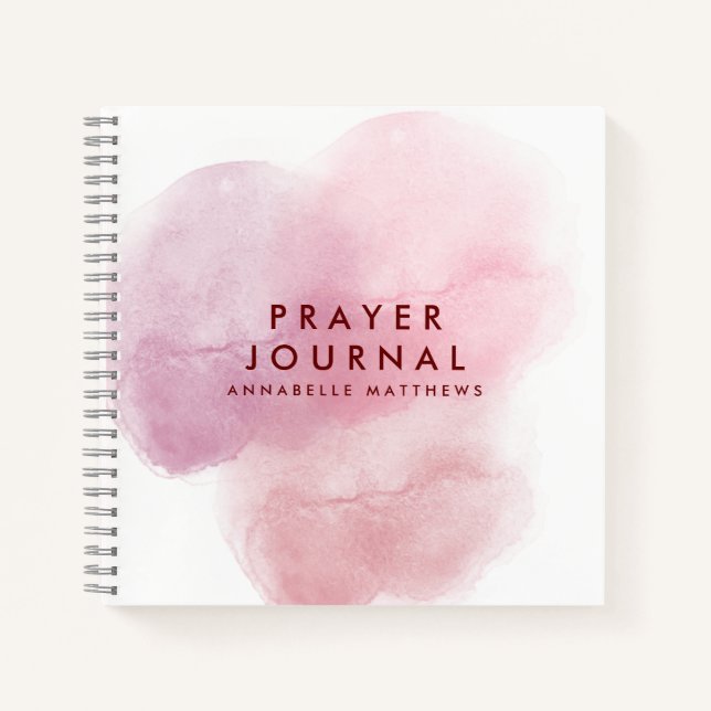 Pink Watercolor Christlich Praetjournal Notizbuch (Vorderseite)