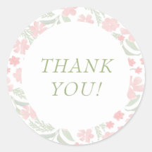 Pink Watercolor Elegant Danke Sticker