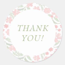 Pink Watercolor Elegant Danke Sticker