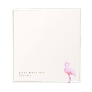 Pink Watercolor Flamingo Notepad Notizblock