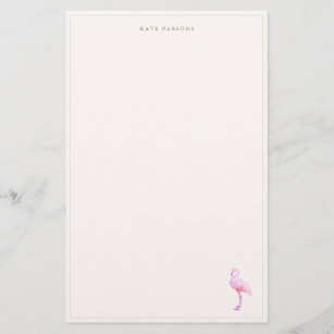 Pink Watercolor Flamingo Notepad Stationierung Briefpapier