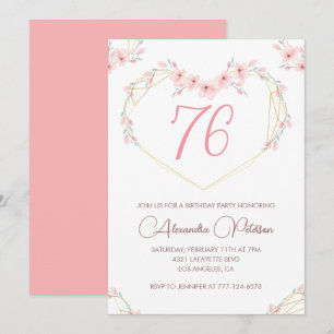 Pink Watercolor Floral Boho 76. Einladung