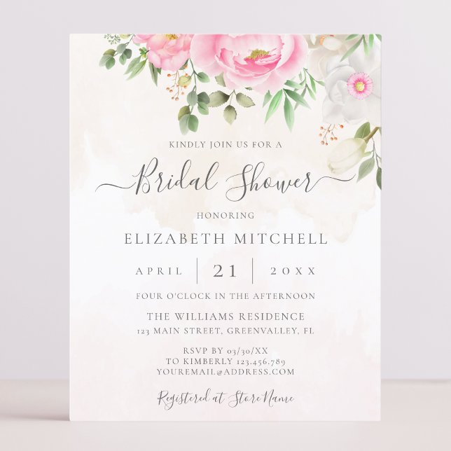 Pink Watercolor Floral Bridal Shower (Von Creator hochgeladen)