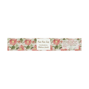 Pink Watercolor Floral Handmade Soap Band Wrap