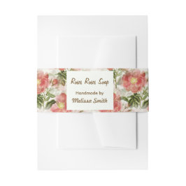 Pink Watercolor Floral Handmade Soap Band Wrap