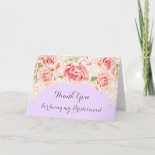 Pink Watercolor Floral Lila Danke Bridesmaid
