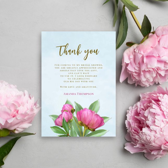 Pink Watercolor Floral Vielen Dank Dankeskarte (Von Creator hochgeladen)