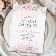 Pink Watercolor Flowers Bridal Shower