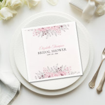 Pink Watercolor Flowers Bridal Shower