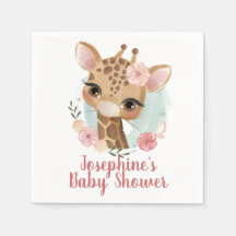 Pink Watercolor Giraffe Kinderdusche