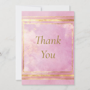 Pink Watercolor & Gold Foil Danke Karte