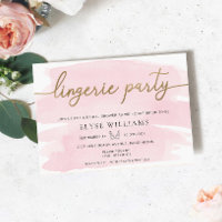Pink Watercolor Gold Lingerie Party Brautparty
