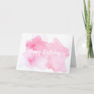 Pink Watercolor Happy Birthday Grußkarte Karte