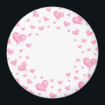 Pink Watercolor Hearts Magnet<br><div class="desc">PInk Aquarellherzen.</div>