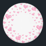Pink Watercolor Hearts Magnet<br><div class="desc">PInk Aquarellherzen.</div>
