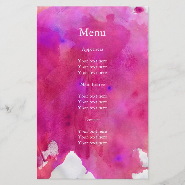 Pink Watercolor Hochzeit (Vorderseite)