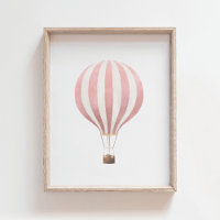 Pink Watercolor Hot Air Ballon Kinderzimmer