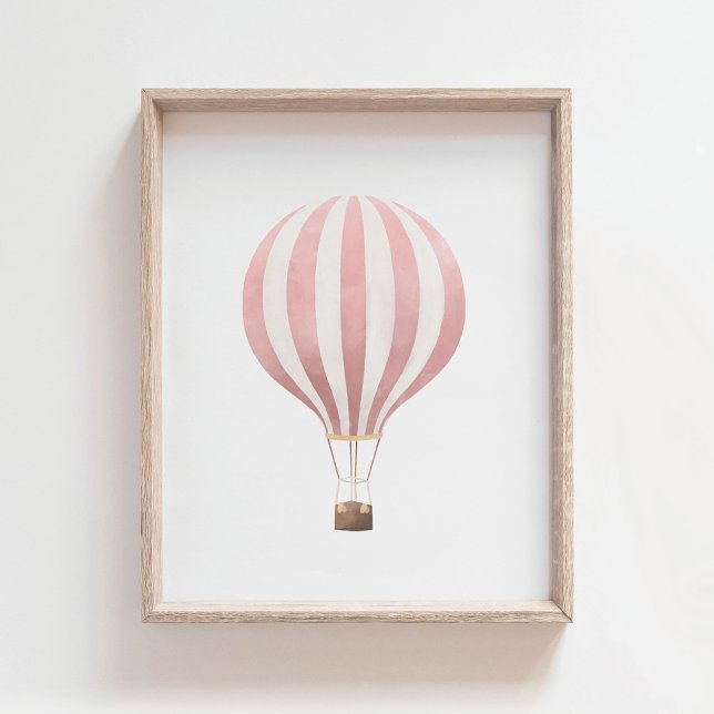 Pink Watercolor Hot Air Ballon Kinderzimmer Poster (Von Creator hochgeladen)