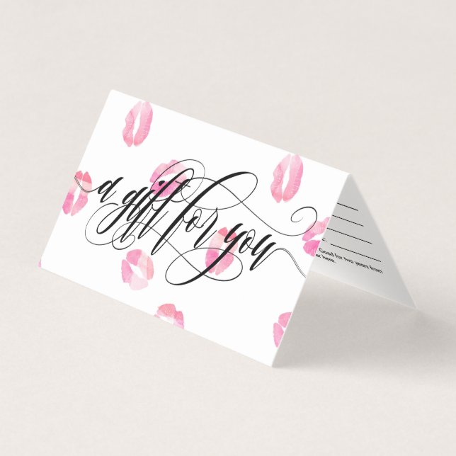 Pink Watercolor Kisses - Geschenkgutschein (Vorderseite)