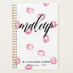 Pink Watercolor Kisses - Makeup Ernennung Planer