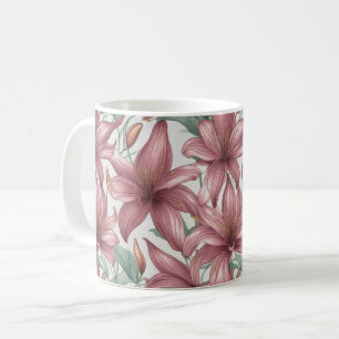 Pink Watercolor Lily Blume Kaffeetasse