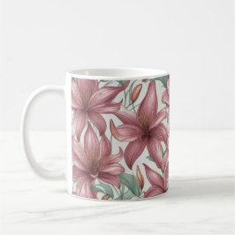 Pink Watercolor Lily Blume Kaffeetasse