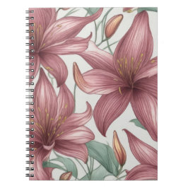 Pink Watercolor Lily Blume Notizblock