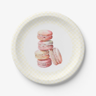 Pink Watercolor Macaron Pappteller