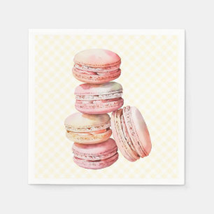 Pink Watercolor Macaron Serviette