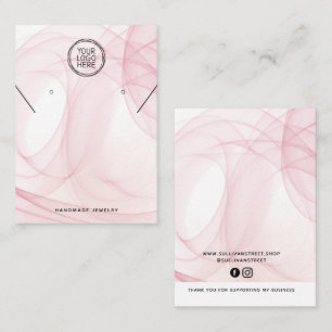 Pink Watercolor Necklecklecklerrings Display Card Telefonnummerkarte