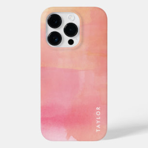 Pink Watercolor Ombre Name Case-Mate iPhone 14 Pro Hülle