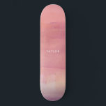 Pink Watercolor Ombre Name Skateboard<br><div class="desc">Rosa Wasserfarbe Ombre Name Skateboard verfügt über rosa,  lavender,  lila,  rot und korallen Aquarell Wirkung,  plus Ihren Namen.</div>