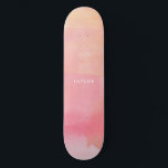 Pink Watercolor Ombre Name Skateboard<br><div class="desc">Rosa Wasserfarbe Ombre Name Skateboard verfügt über rosa, lavender, lila, rot und korallen Aquarell Wirkung, plus Ihren Namen.</div>