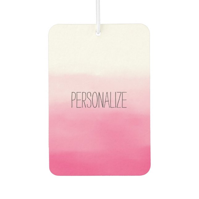Pink Watercolor Ombre Personalisiert Autolufterfrischer (Vorderseite)
